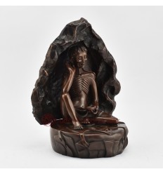 Hand Made Copper Alloy in Oxidation Finish 10.75" Guru Milarepa Statue