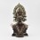 Hand Made Copper Alloy Silver Plated in Oxidation Finish 11.5" Maiterya Buddha Statue