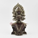 Hand Made Copper Alloy Silver Plated in Oxidation Finish 11.5" Maiterya Buddha Statue