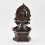 Hand Made Copper Alloy Silver Plated in Oxidation Finish 11.5" Maiterya Buddha Statue