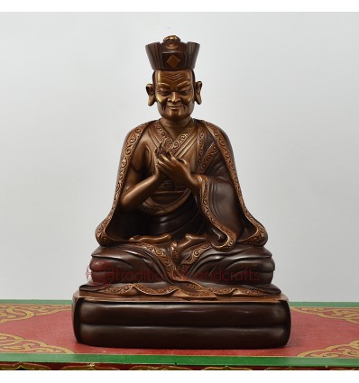 Hand Made Copper Alloy in Oxidation Finish9.25" The 10th Karmapa Statue