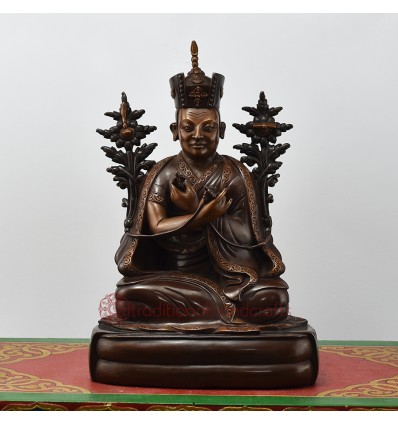 Hand Made Copper Alloy in Oxidation Finish 10" The 16th Karmapa  Statue