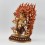 Hand Made Copper Alloy 24 Karat Gold Gilded and Hand Painted Face 10.25" Vajrapani Statue