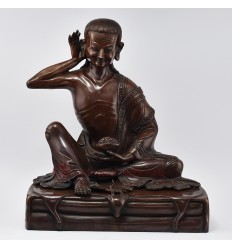 Hand Made Copper Alloy in Oxidation Finish 13.5" Guru Milarespa Statue