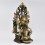 Hand Made old Gilded Silver Plated Copper Alloy in Oxidation Finish 13.5" Maitreya  Statue