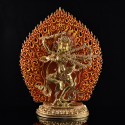 Hand Made Copper Alloy with Gold Gilded and Hand Painted Face 21.5" Kurukulla Statue