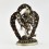 Silver Plated Copper Alloy in Oxidation Finish 7" 12-Armed Ganesha Statue