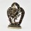 Silver Plated Copper Alloy in Oxidation Finish 7" 12-Armed Ganesha Statue