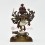 Silver Plated Copper Alloy in Oxidation Finish 7" 12-Armed Ganesha Statue