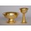 Fine Quality 5.25" Hand Crafted Copper Alloy Gold Plated Tibetan Buddhist Serkyem Set from Patan, Nepal