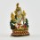 Machine Made, Hand Painted Copper Alloy with Gold Plated 2.25" White Tara Statue