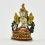 Machine Made, Hand Painted Copper Alloy with Gold Plated 2.25" White Tara Statue