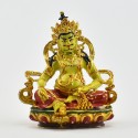 Machine Made, Hand Painted Copper Alloy with Gold Plated 2.75" Yellow Dzambhala  Statue