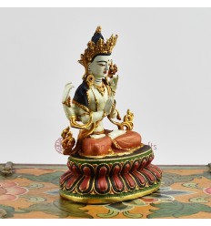 Machine Made with Hand Finishing Touch, Gold Plated Copper Alloy 4" Chenrezig Statue