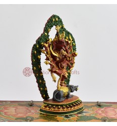 Machine Made with Hand Finishing Touch, Gold Plated Copper Alloy 8.25" Dancing Ganesha Statue