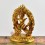 Machine Made Gold-Plated Copper Alloy 6.5" Gold-Plated White (Dragon) Dzambhala Statue