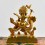 Machine Made Gold-Plated Copper Alloy 6.5" Gold-Plated White (Dragon) Dzambhala Statue