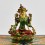 Machine Made with Hand Finishing Touch, Gold Plated Copper Alloy 3.75" Colorful Green Tara Statue