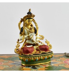 Machine Made with Hand Finishing Touch, Gold Plated Copper Alloy 4" Colorful Vajrasattva Statue