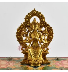 Machine Made with Hand Finishing Touch Gold-Plated Copper Alloy 6"  Maitreya Buddha Statue