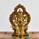 Machine Made with Hand Finishing Touch Gold-Plated Copper Alloy 6"  Maitreya Buddha Statue