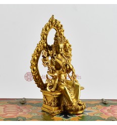 Machine Made with Hand Finishing Touch Gold-Plated Copper Alloy 6"  Maitreya Buddha Statue