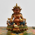 Machine Made with Hand Finishing Touch, Gold Plated Copper Alloy 4" Painted Yellow Dzambhala Statue