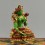 Machine Made with Hand Finishing Touch, Gold Plated Copper Alloy 3.75" Colorful Green Tara Statue