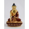 Fine Quality 6" Shakyamuni Buddha Gold Gilded Face Painted Copper Statue Patan From Nepal