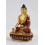 Fine Quality 6" Shakyamuni Buddha Gold Gilded Face Painted Copper Statue Patan From Nepal