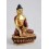 Fine Quality 6" Shakyamuni Buddha Gold Gilded Face Painted Copper Statue Patan From Nepal