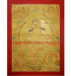 31.75" x 22.75" Gold Jambala Thankga Painting