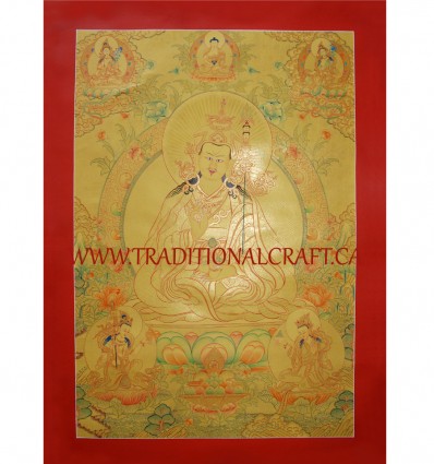 33.25" x 23.5" Guru Rinpoche Thangka Painting