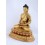 Fine Quality Hand Carved 11.75" Amitabha Buddha Antiquated Gold Gilded Copper Statue Patan, Nepal