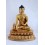 Fine Quality Hand Carved 11.75" Medicine Buddha Antiquated Gold Gilded Copper Statue Patan, Nepal