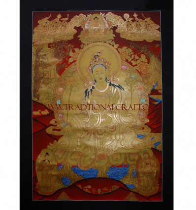 28.75" x 20.5" Green Tara Thangka Painting