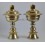 12" Tibetan Buddhism Brass Butter Lamps Set with Fine Hand Carvings from Nepal