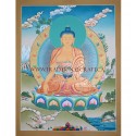 26.25" x 20.25" Shakyamuni Buddha Thangka Painting