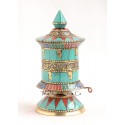 Finely HandCarved 5.25" Table Top Tibetan Buddhist Prayer Wheel - Handmade Nepal