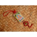 Yellow Dzambhala Protection Tibetan Car Hanging Amulet - Handmade in Nepal