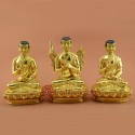 Fine Quality Hand Carved 8" Guru Tsongkhapa Statues Set 