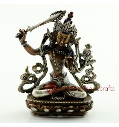 Fine Quality 4" Manjushri Statue from Patan, Nepal