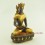 Fine Quality 10.25" Crowned Amitabha Buddha  Oxidized Antiquated Gold Gilded CopperStatue 