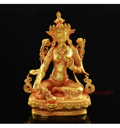 Fine Quality  4" Green Tara Statue