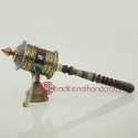 Hand Carved  12" Hand Held Prayer Wheel