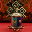 Finely HandCarved 5" Table Top Tibetan Buddhist Prayer Wheel - Handmade in Nepal.