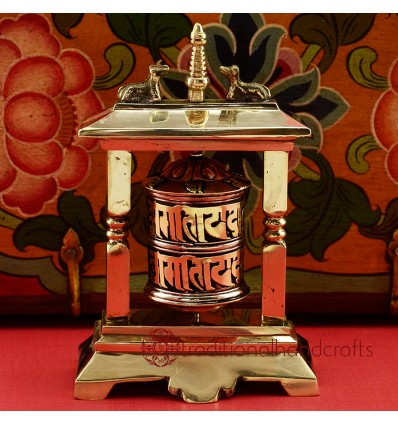 Finely HandCarved 5.25" Table Top Tibetan Buddhist Prayer Wheel - Handmade Nepal