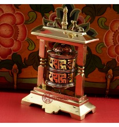 Finely HandCarved 5.25" Table Top Tibetan Buddhist Prayer Wheel - Handmade Nepal