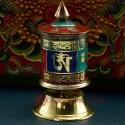 Finely HandCarved 3.75" Table Top Tibetan Buddhist Prayer Wheel - Handmade Nepal