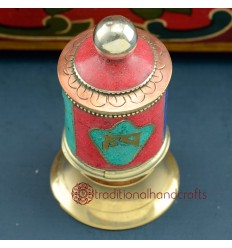 Fine Hand Carved 3.75" Table Top Prayer Wheel